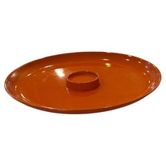 1960's MCM Japan Wood Lacquered Serving Tray Rotatory Swivel Movement
