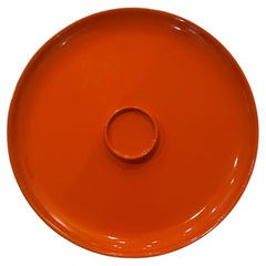 1960's MCM Japan Wood Lacquered Serving Tray Rotatory Swivel Movement