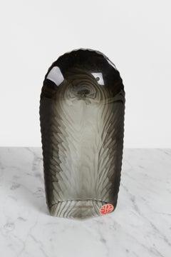 1960 MCM Josef Rozinek - Exbor Glassworks Sculpture "Hérisson" en verre gris fumé