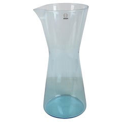 1960s MCM Light Blue Glass Carafe / Pitcher by Kaj Franck for iittala Finland