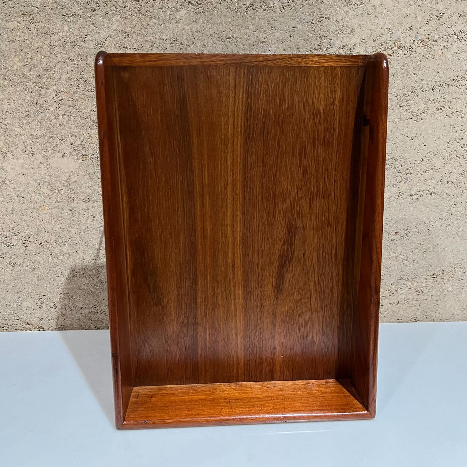 1960s MCM Modernist Tiered Office Letter File Tray in Restored Walnut Wood 1