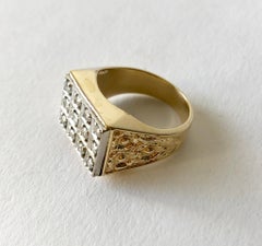 1960s Men’s 14 Karat Gold Diamond Signet Ring