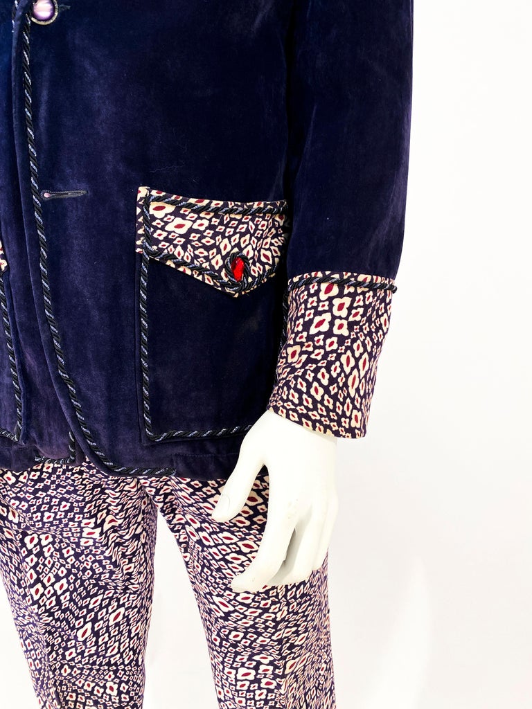 1960's Men's Mod Velvet Three-Piece Suit