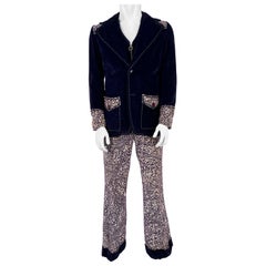 1960's Men's Mod Velvet Three-Piece Suit