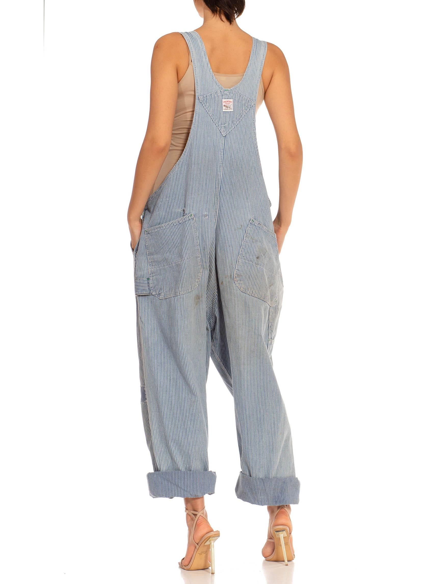 1960S Mens Railroad Striped Overalls 3