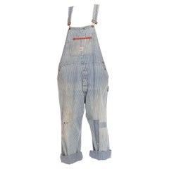 1960S Mens Railroad Striped Overalls