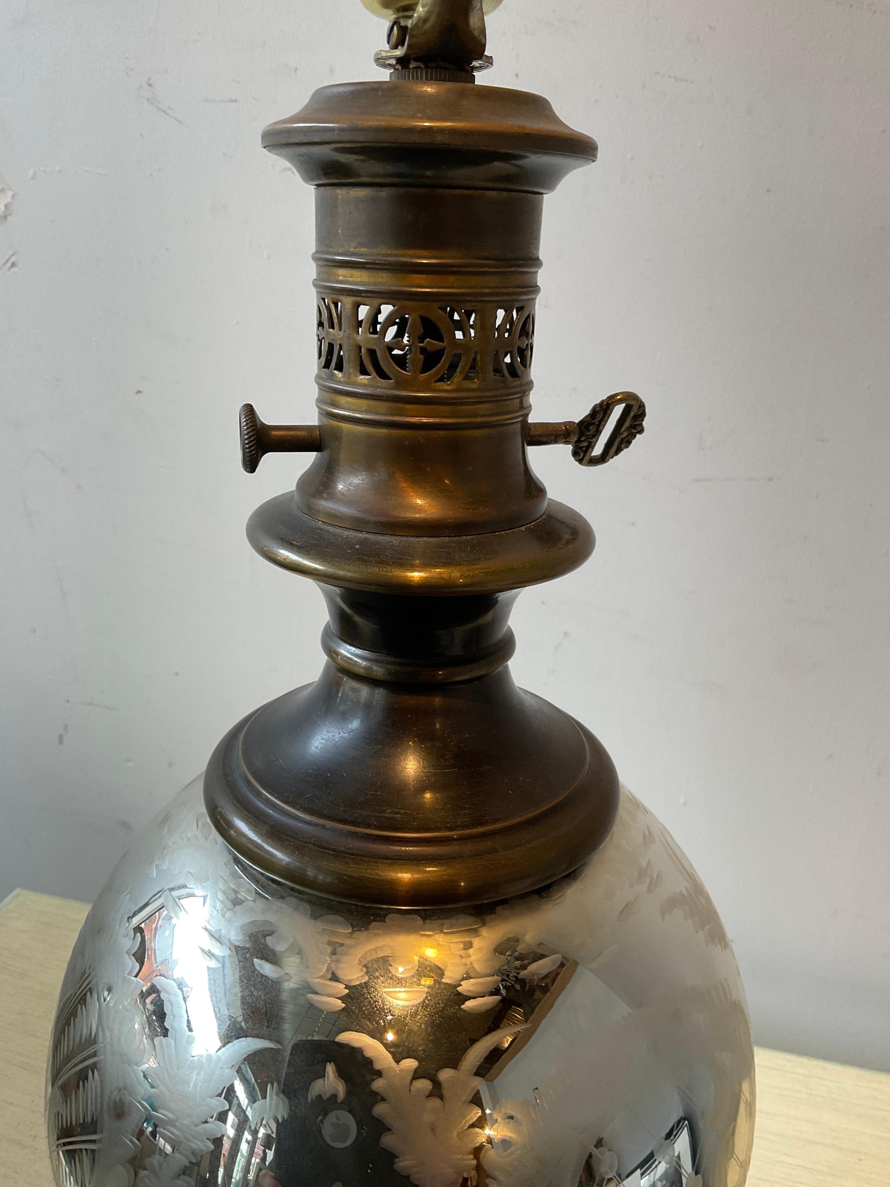 1960s Mercury Glass Lamp For Sale 6