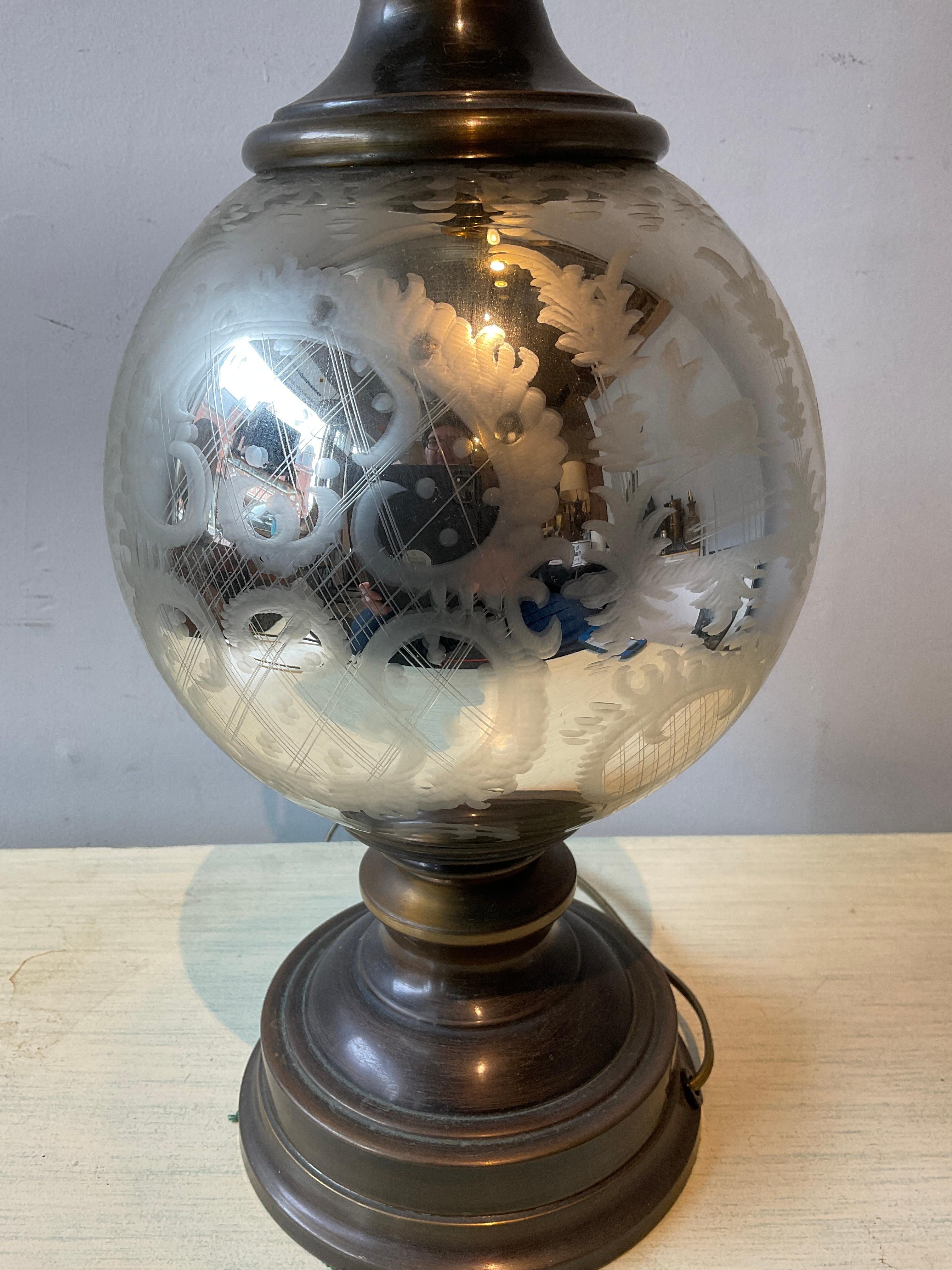 Mid-20th Century 1960s Mercury Glass Lamp For Sale