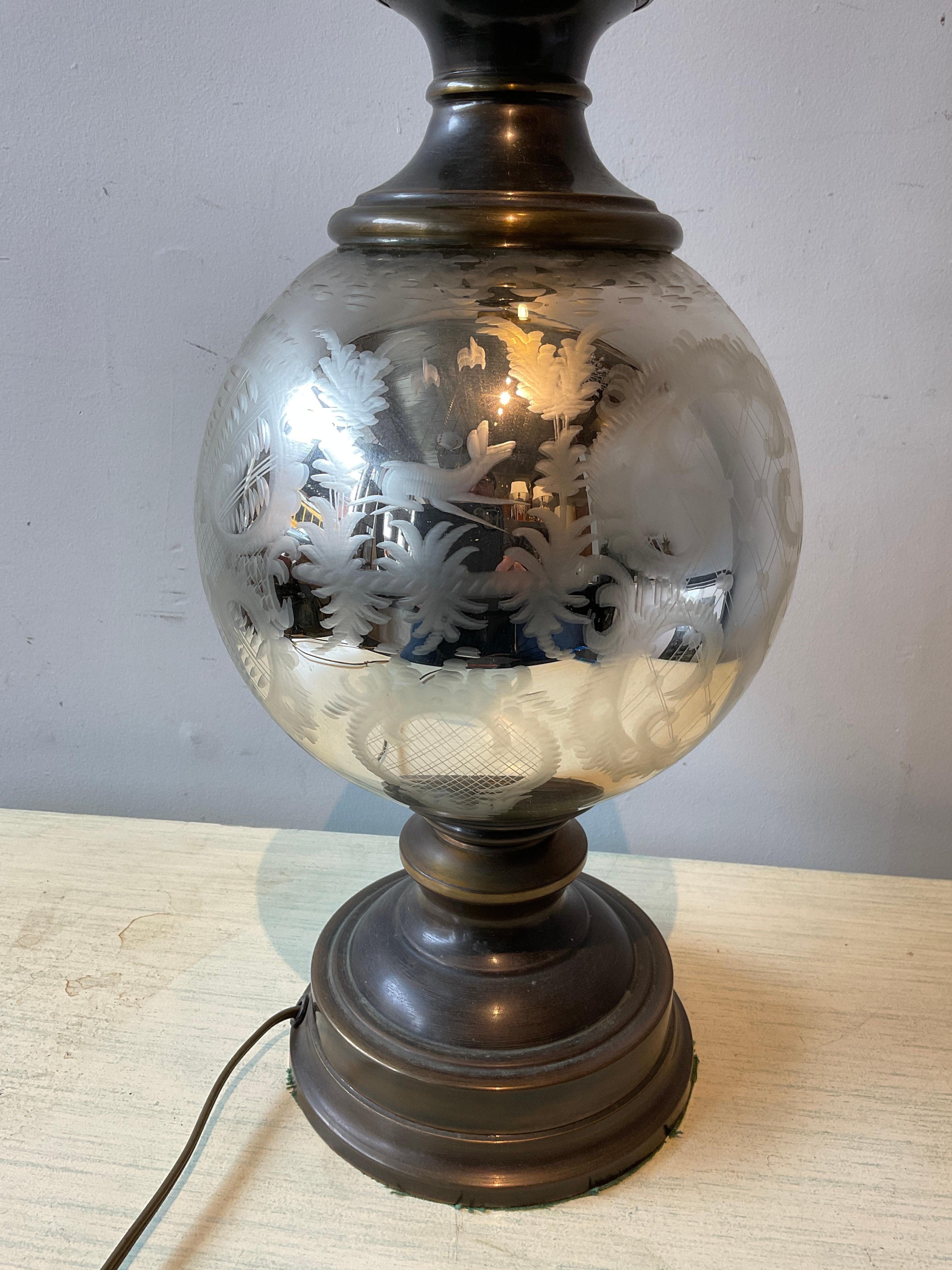 1960s Mercury Glass Lamp For Sale 2