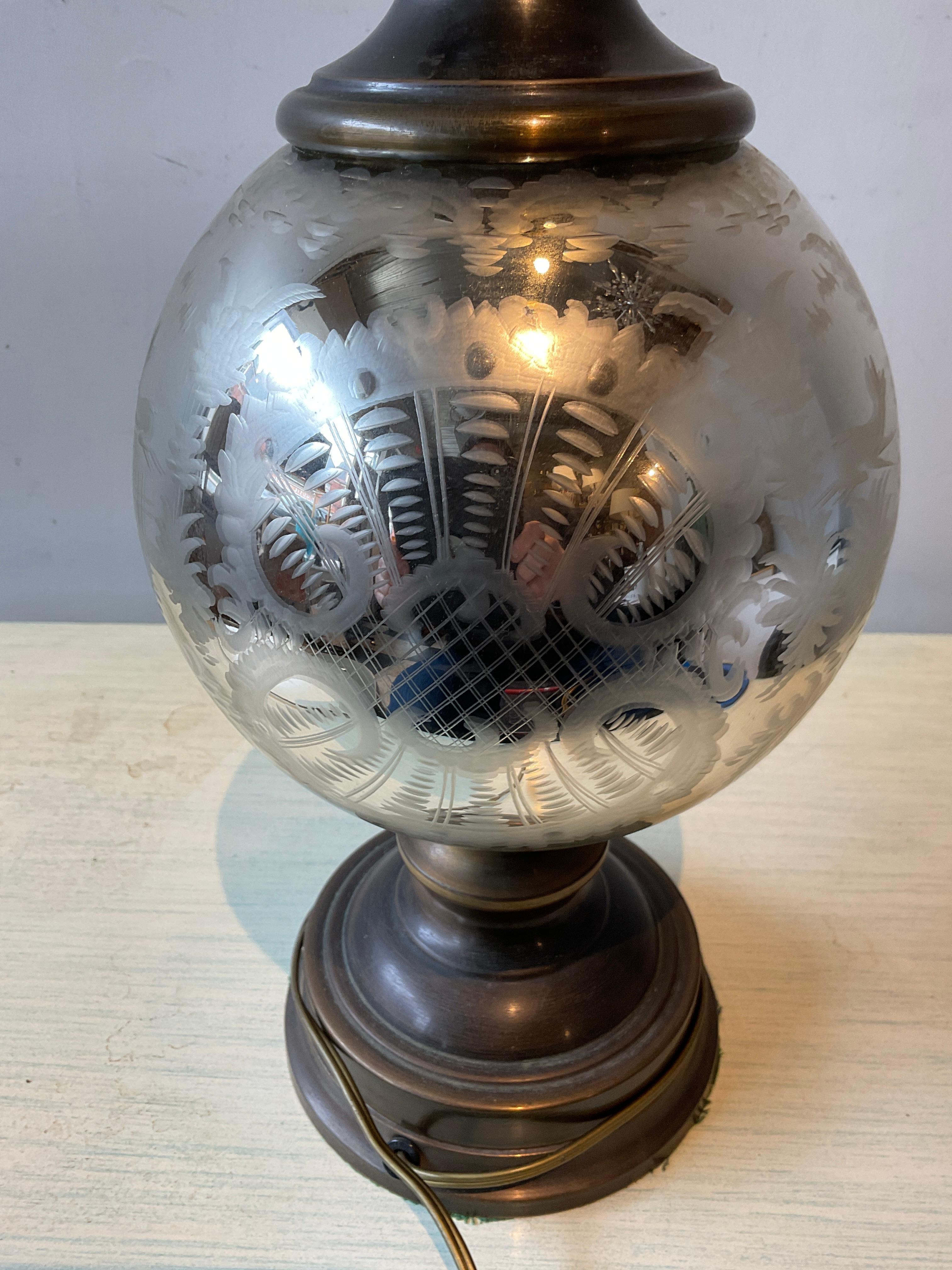 1960s Mercury Glass Lamp For Sale 5