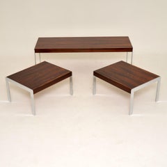 1960er Jahre Merrow Associates Holz und Chrom Nesting Couchtisch