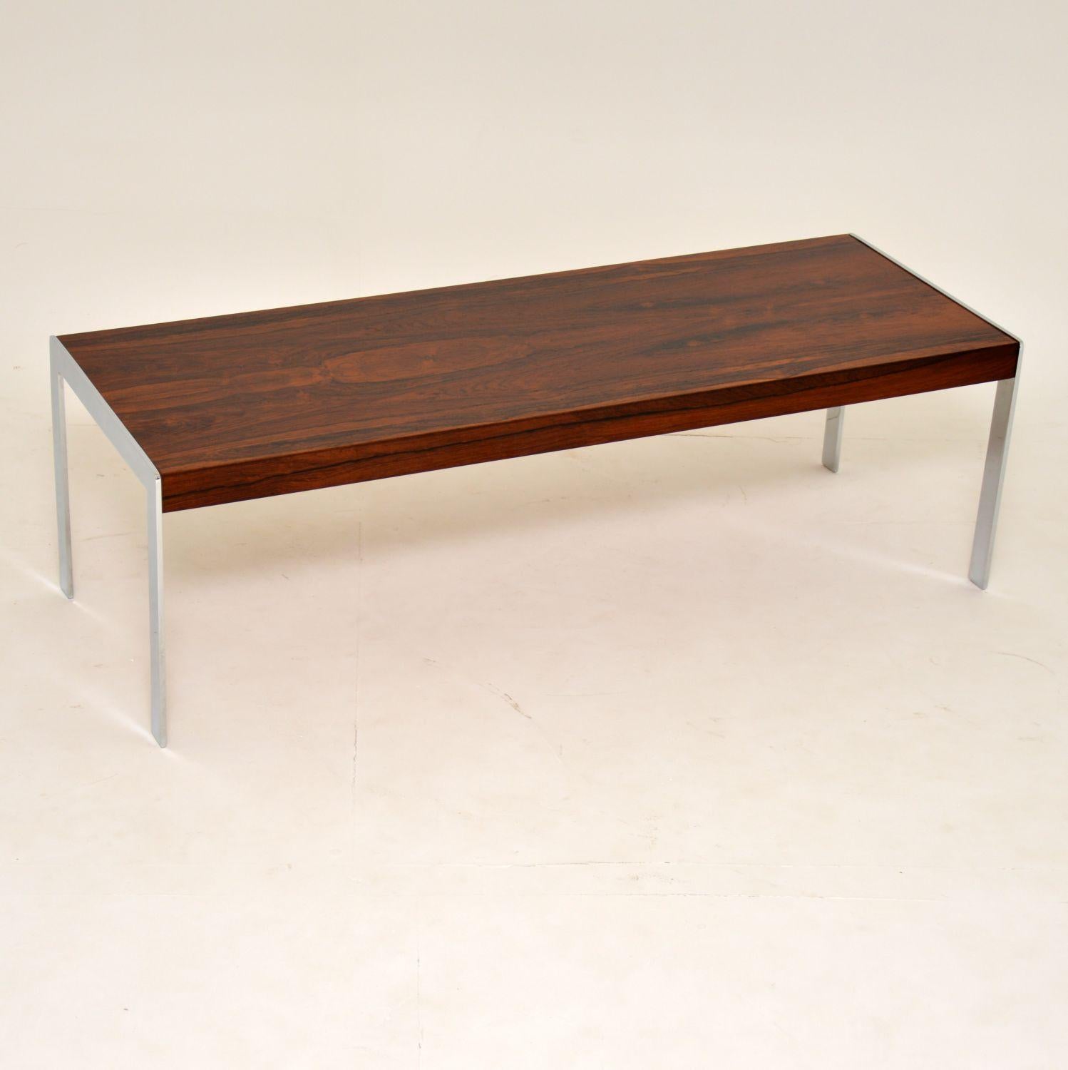 Mid-Century Modern 1960s Merrow Associates Wood and Chrome Nesting Coffee Table