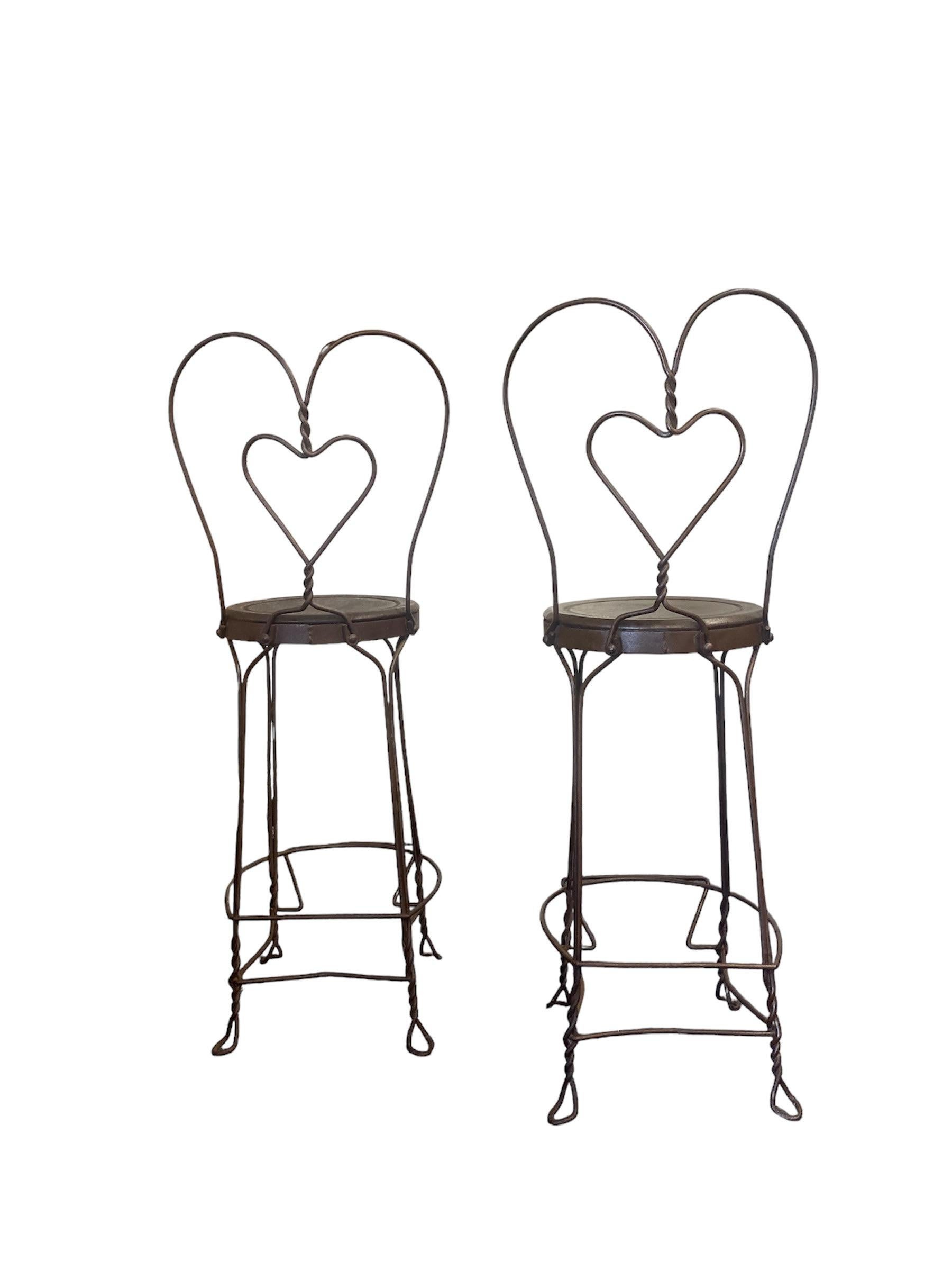 Mid-Century Modern 1960's Meta Twisted Ice Cream Parlor Salon Bar Stools - Set of 4