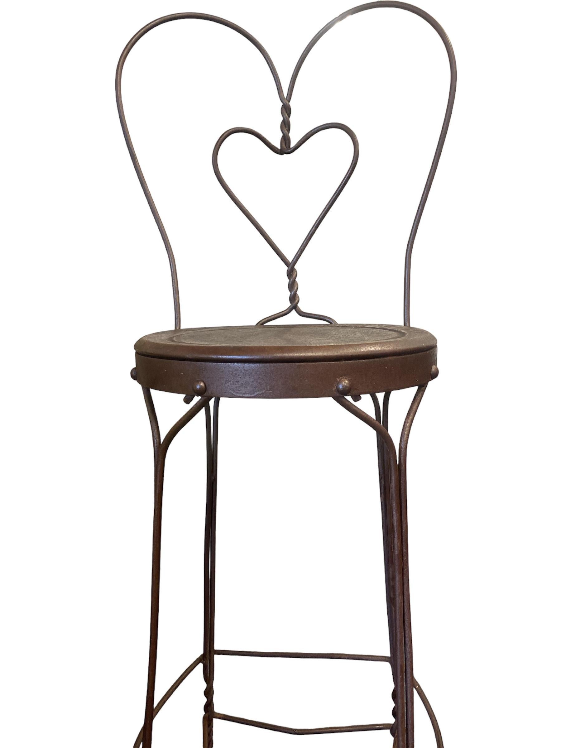 Iron 1960's Meta Twisted Ice Cream Parlor Salon Bar Stools - Set of 4
