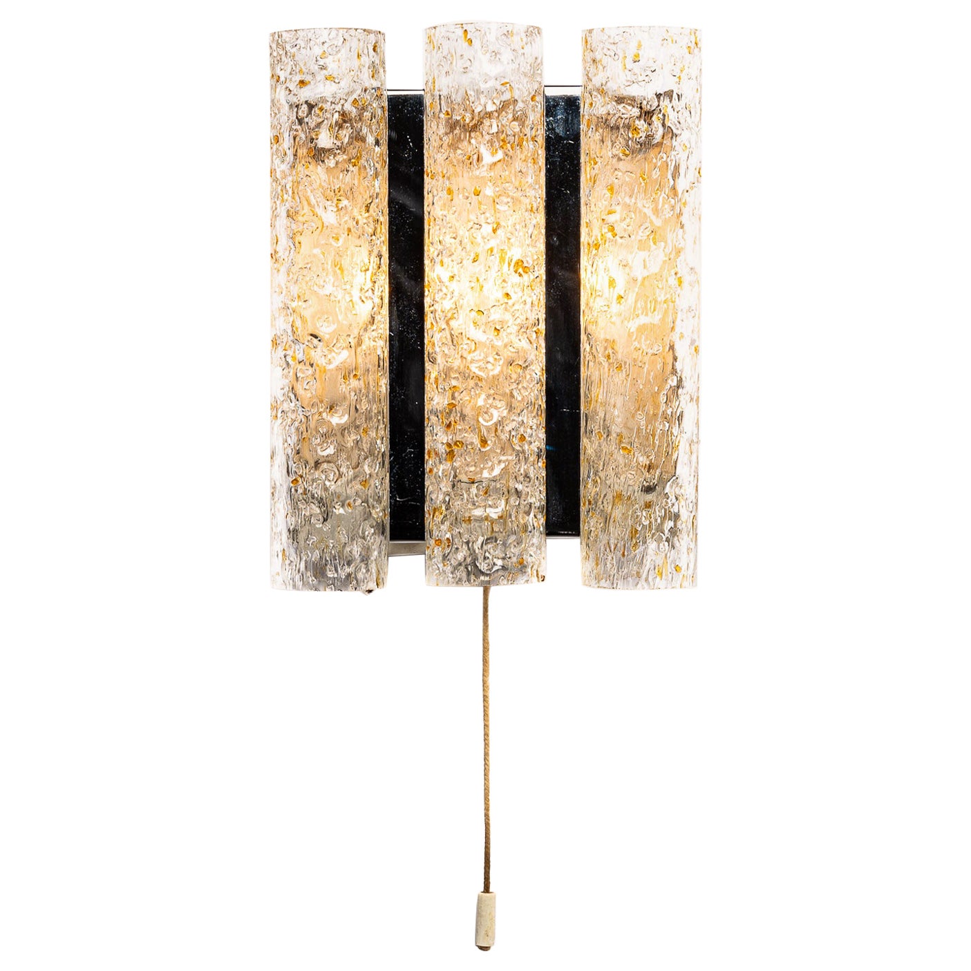 Sconce in metallo e vetro degli anni '60 di Doria