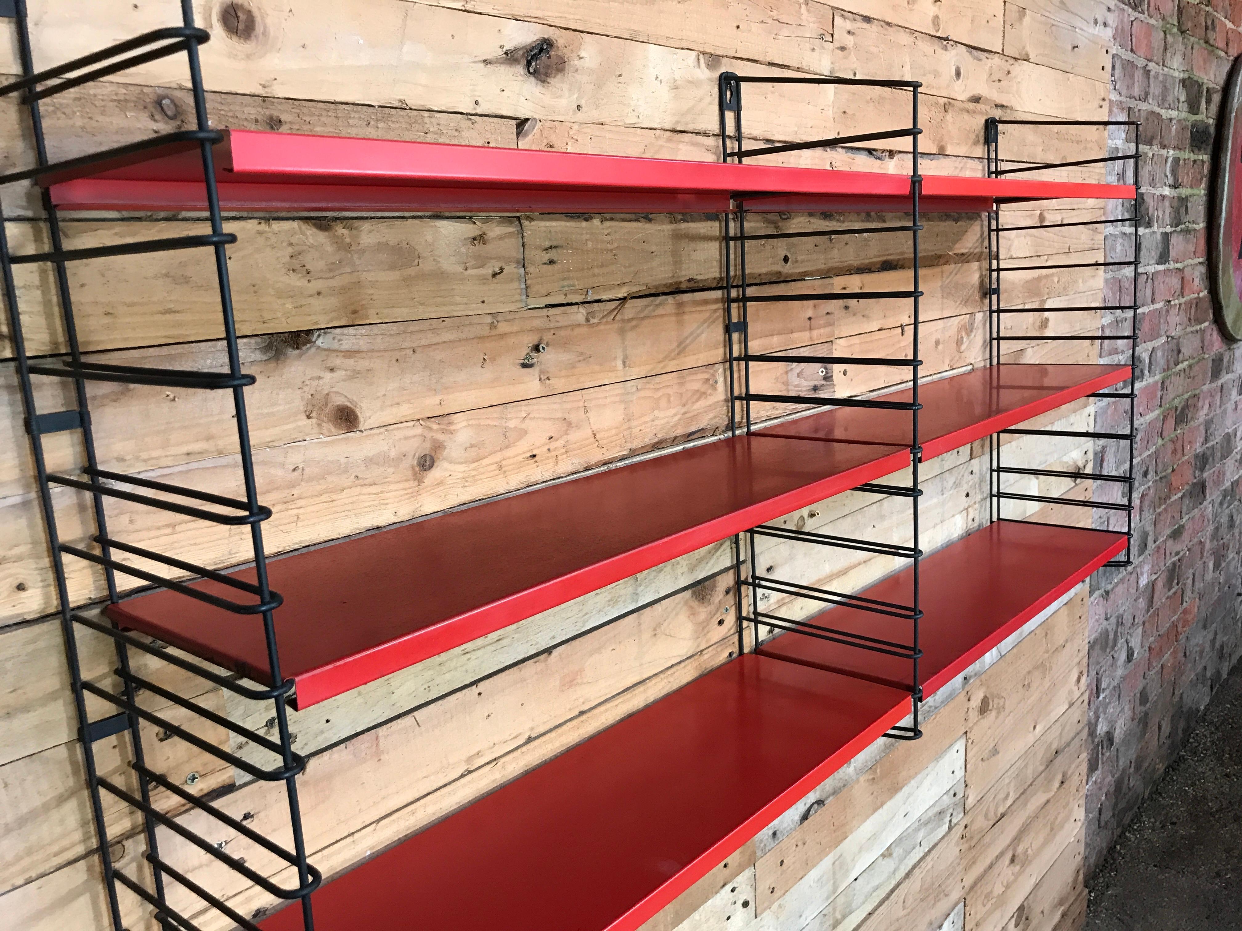 20th Century 1960s Metal Black Ladders Red Modular Tomado Wall Unit Designed by A. Dekker