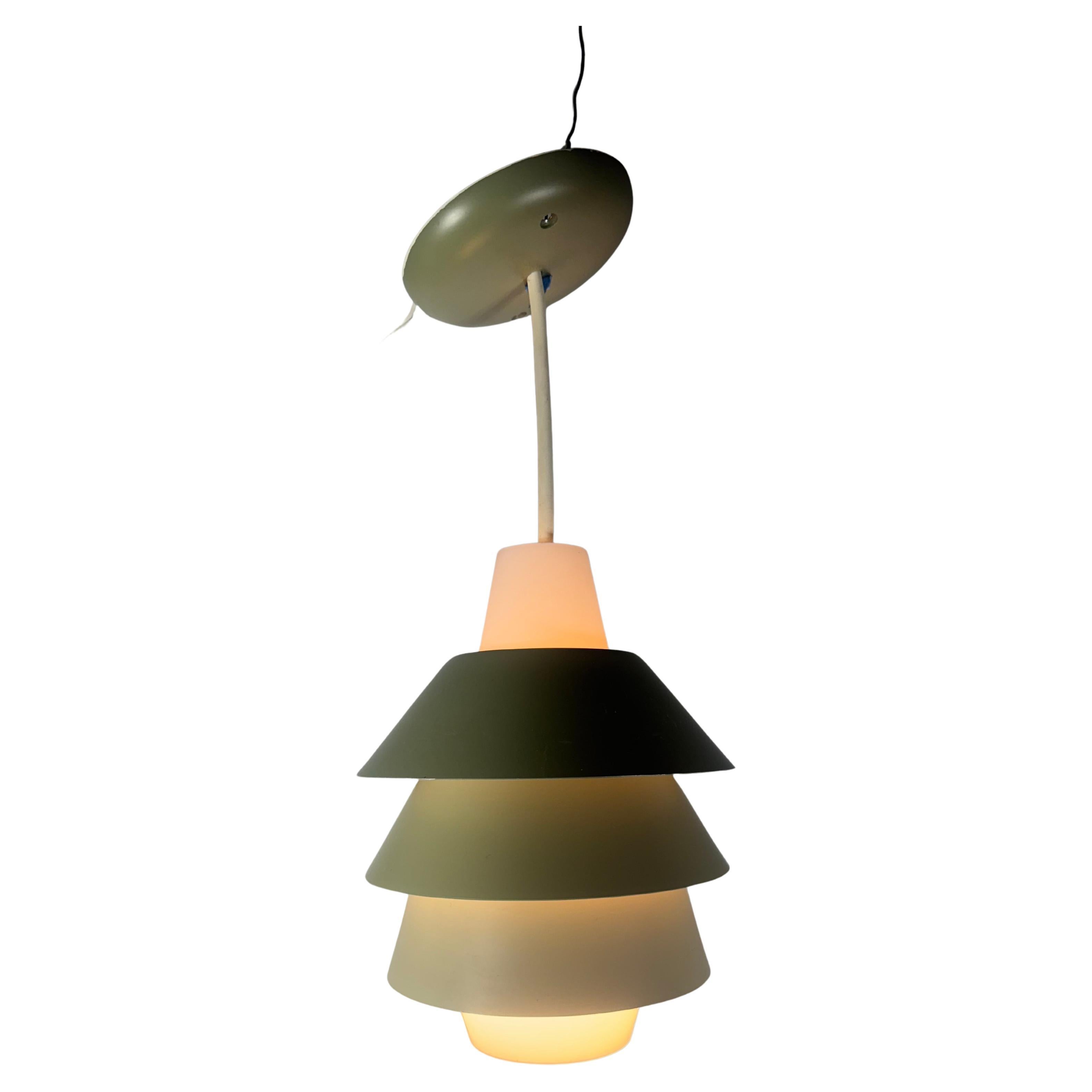 Luci a sospensione ad anello 'Saturno' in metallo e vetro del 1960 , Fog and Morup in vendita
