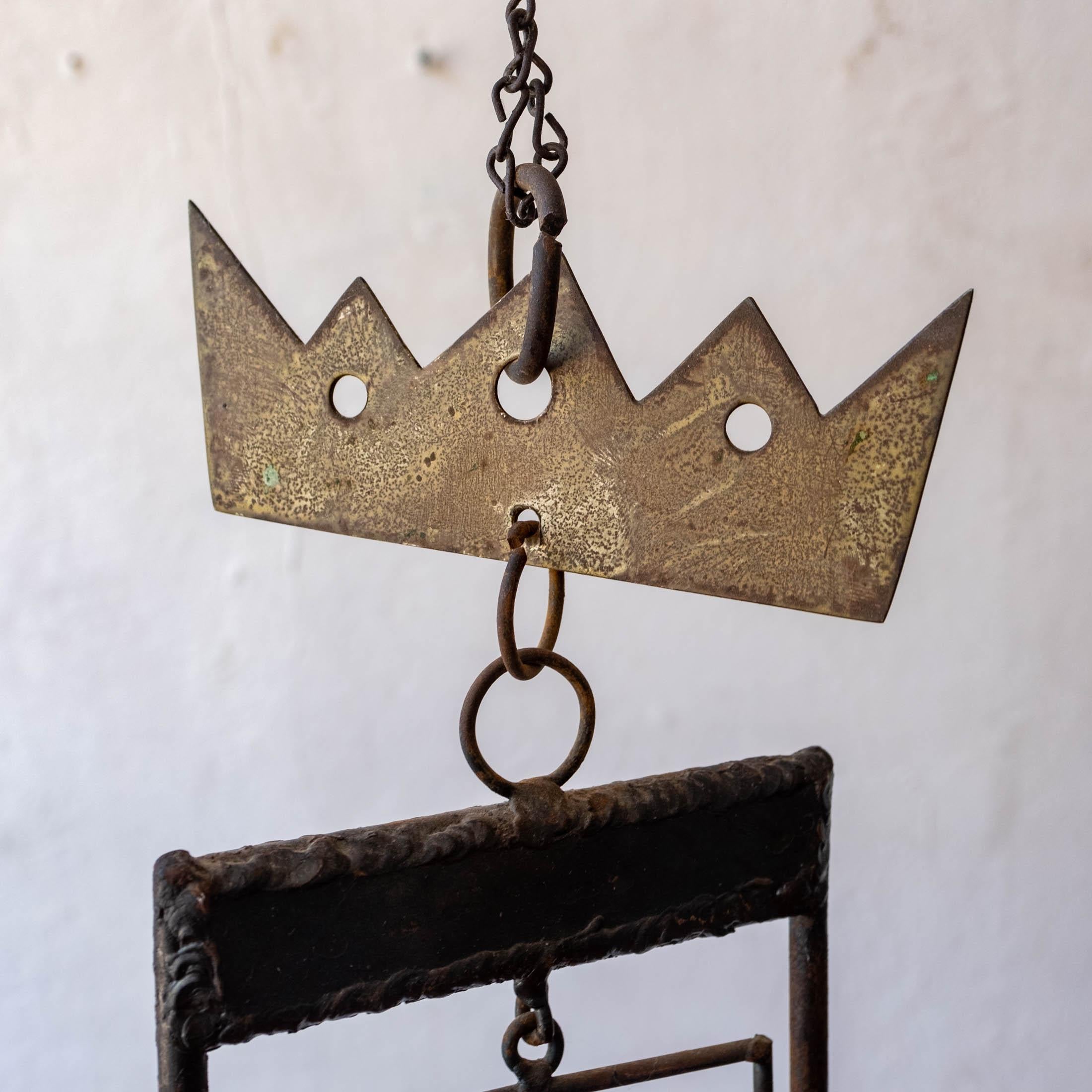 1960s Metal Hanging Mobile with Crown Fish and Birds For Sale 7