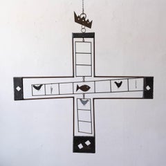 1960s Metal Hanging Mobile with Crown Fish and Birds