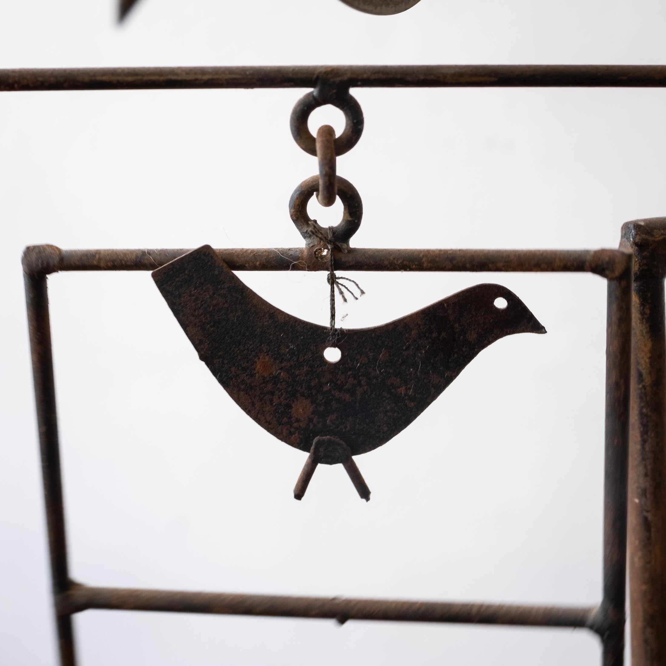 1960s Metal Hanging Mobile with Crown Fish and Birds For Sale 1
