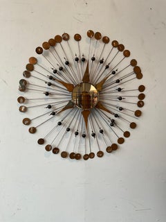 Miroir en métal ensoleillé des années 1960