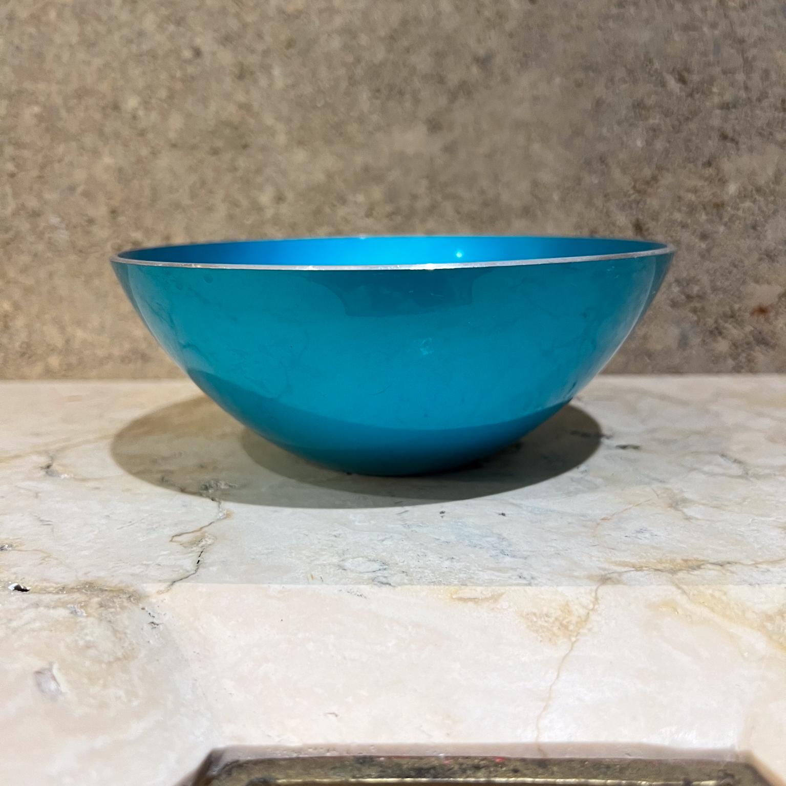 Norvégien 1960s Metallic Enamel Aqua Bowl by Emalox of Norway en vente