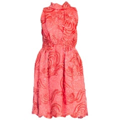 1960s Metallic & Fuzzy Lace Celeste Modes Fully Lined Cocktail Dress