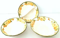 1960s Metlox Ceramic "Zinnia" Dinnerware Set of Six Pieces