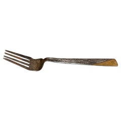 1960s Mexican Artisan Two Tone Grande Sculptural Silver-Plated Fork