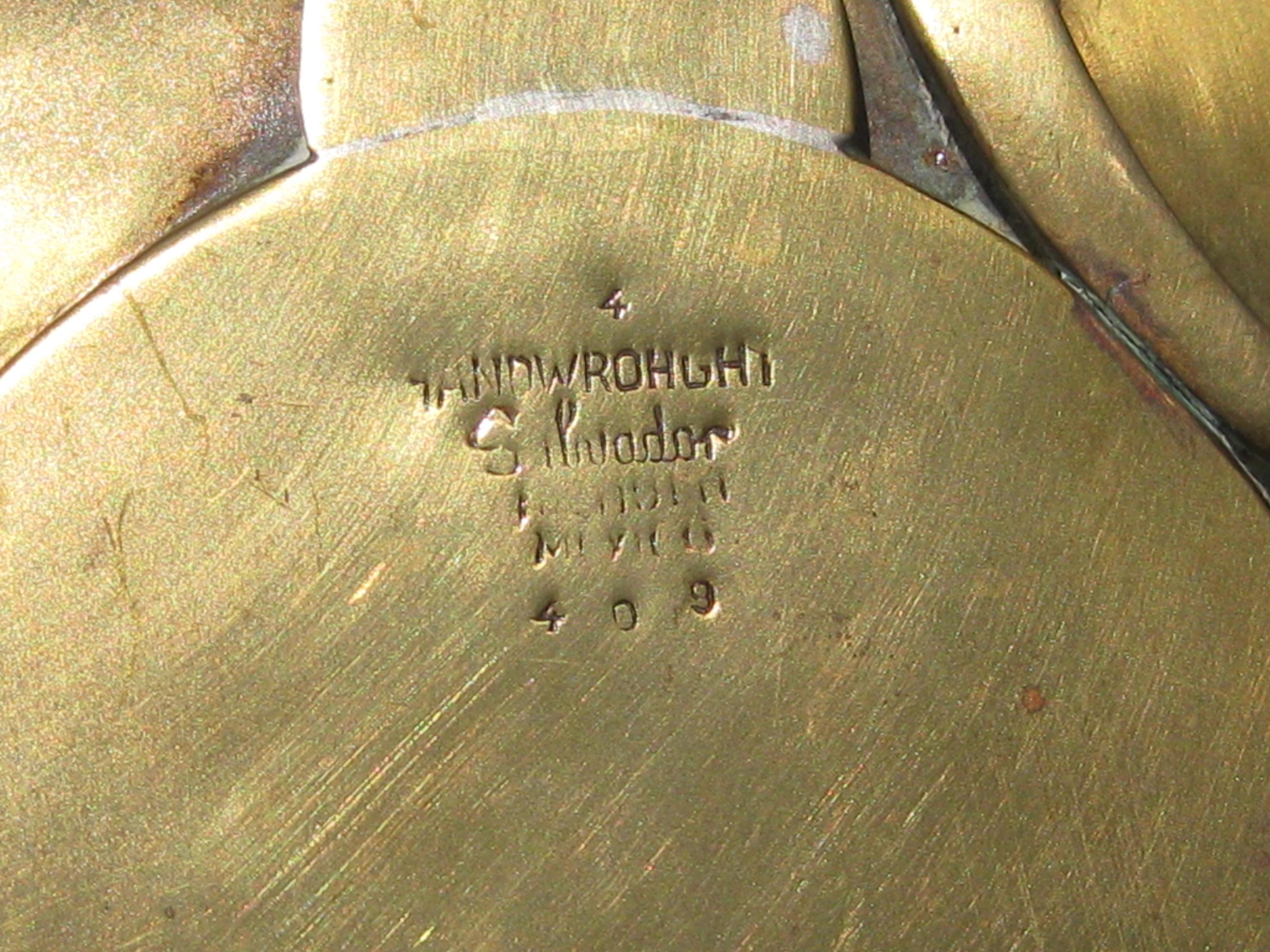Mexikanische Messing- und Glasmosaikplakette aus den 1960er Jahren mit Frauengesicht von Salvador Teran im Angebot 6