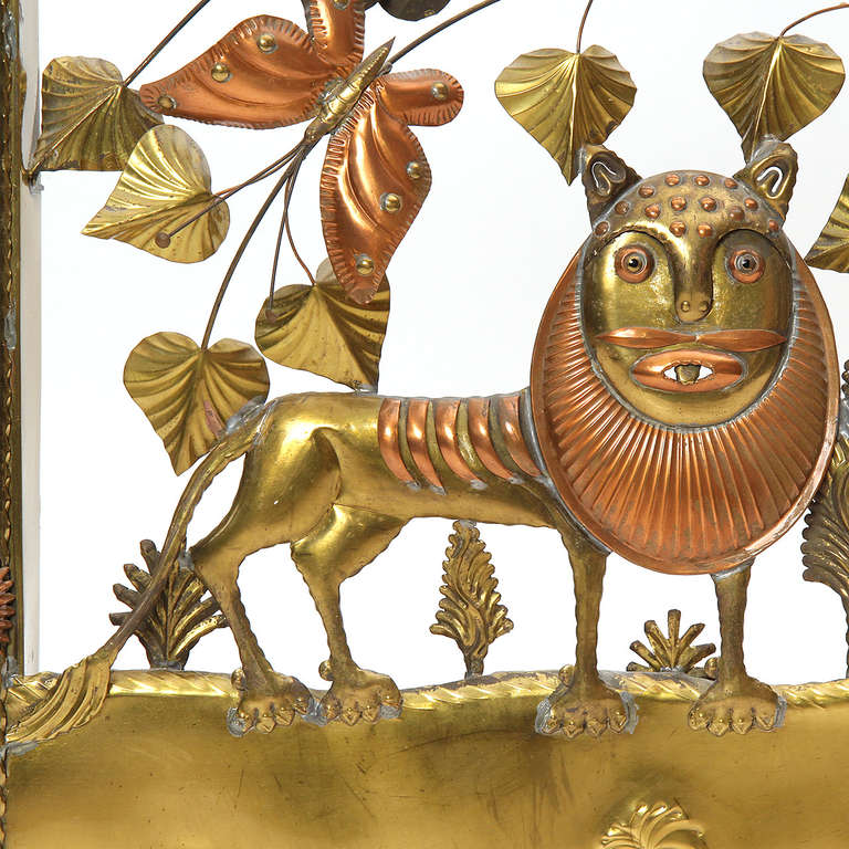 1960s Mexican Copper and Brass Wall Sculpture by Sergio Bustamante 5