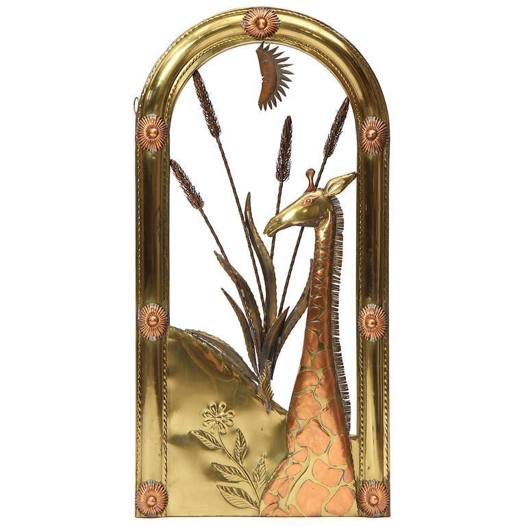 1960s Mexican Copper and Brass Wall Sculpture by Sergio Bustamante In Good Condition In Sagaponack, NY