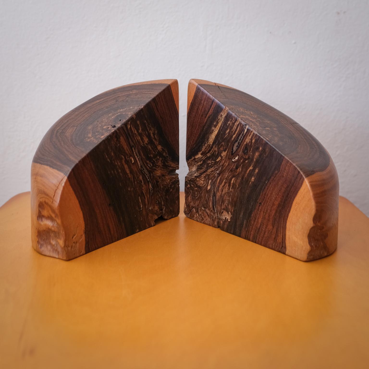 Hand-Carved 1960s Mexican Modern Bookends by Don Shoemaker For Sale