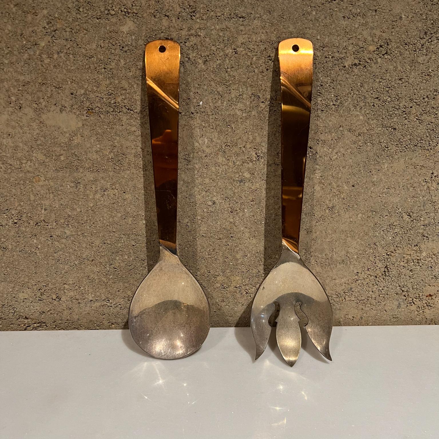 Mid-Century Modern 1960s Mexican Modernist Salad Serving Utensil Set William Spratling Style