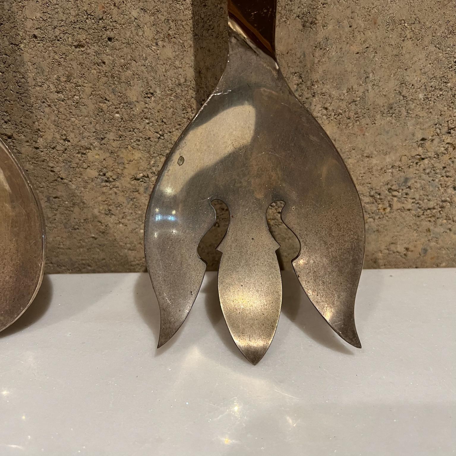 Mid-20th Century 1960s Mexican Modernist Salad Serving Utensil Set William Spratling Style