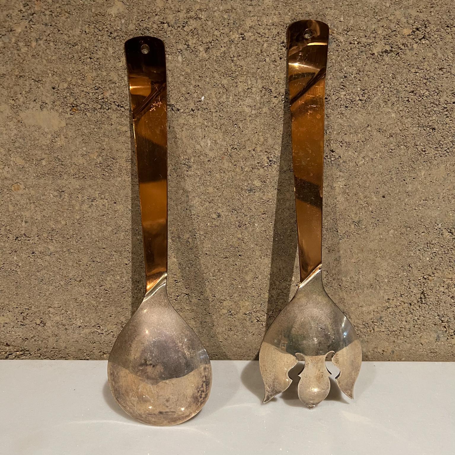 1960s Mexican Modernist Salad Serving Utensil Set William Spratling Style 1