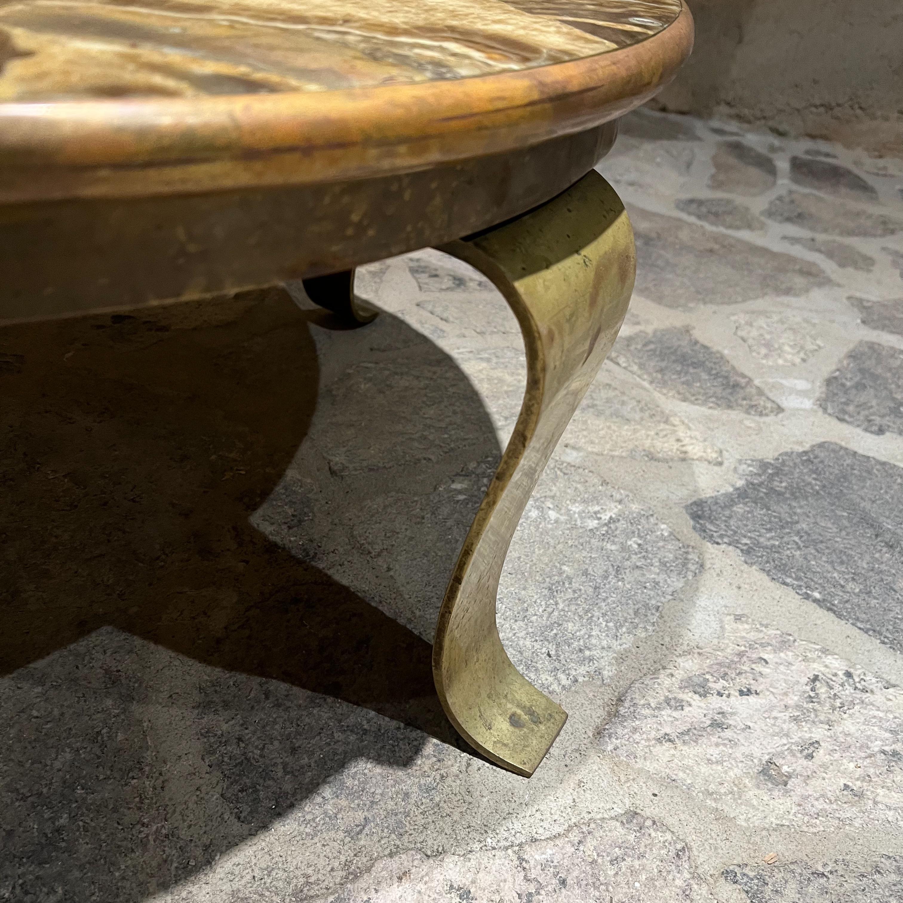 1960s Arturo Pani Guy Muller of Mexico Golden Marble Cocktail Table In Good Condition For Sale In Chula Vista, CA