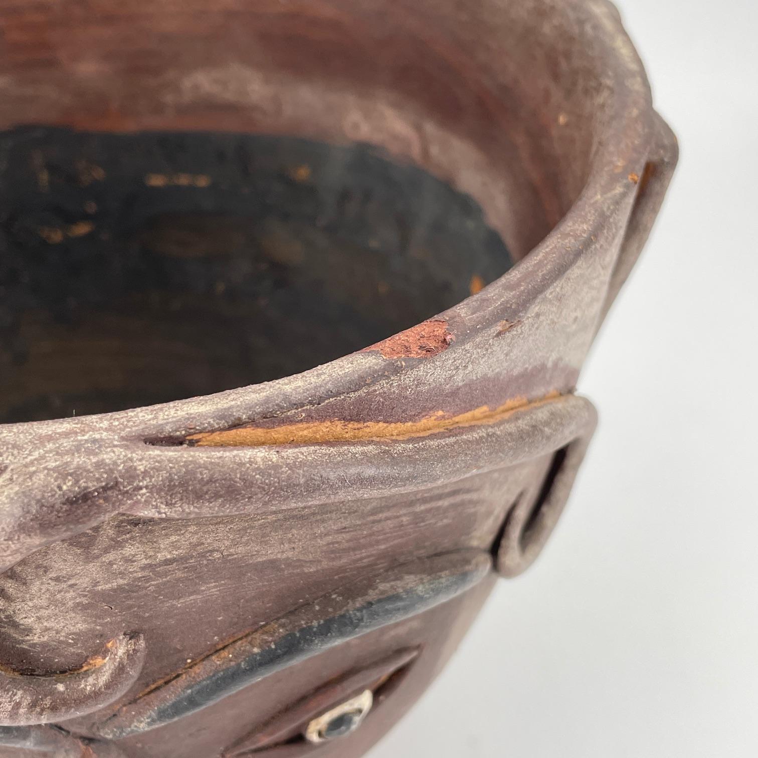 1960s Mexican Terracotta Face Planter Vintage Mid-Century Figural Fun Pot For Sale 6
