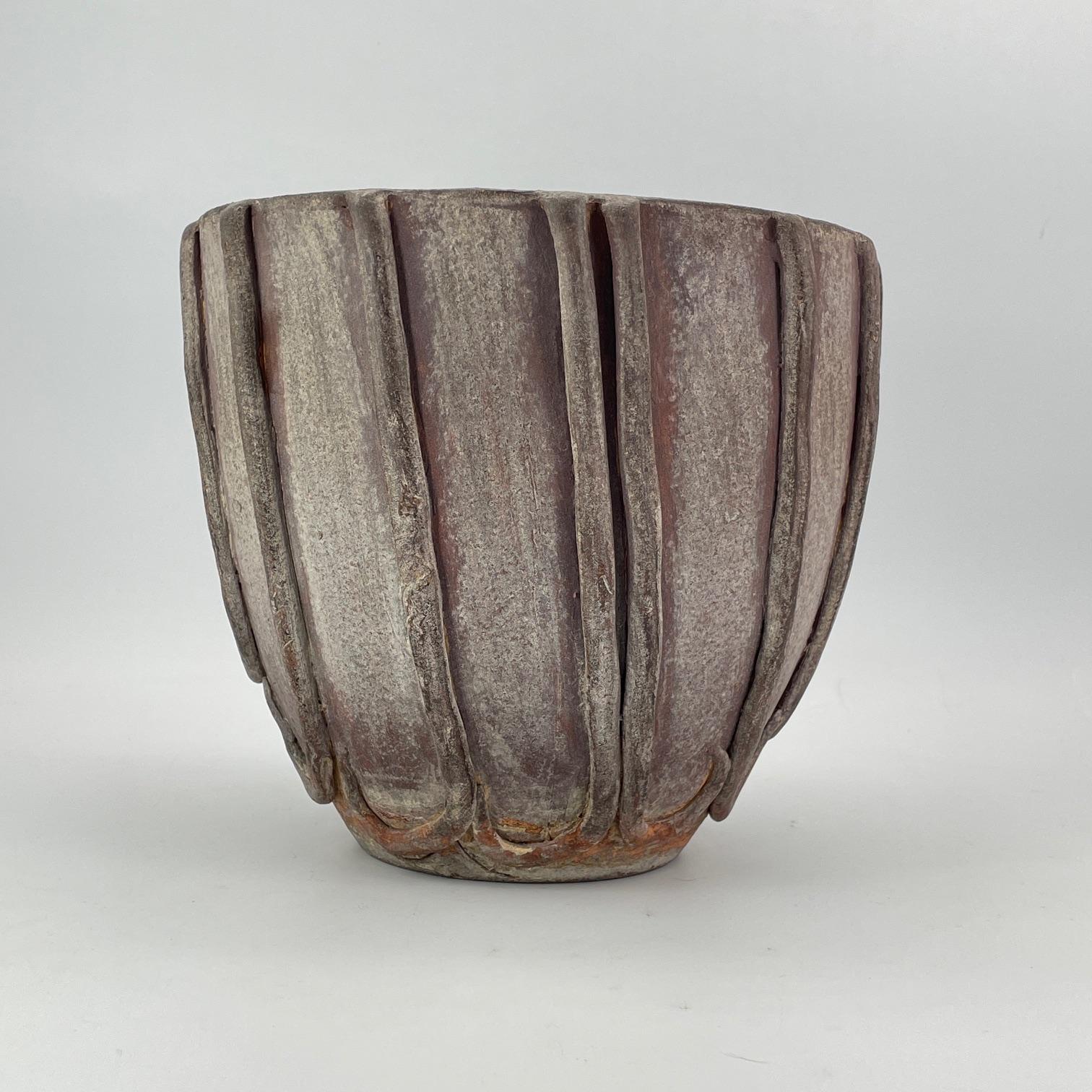 Hand-Crafted 1960s Mexican Terracotta Face Planter Vintage Mid-Century Figural Fun Pot For Sale