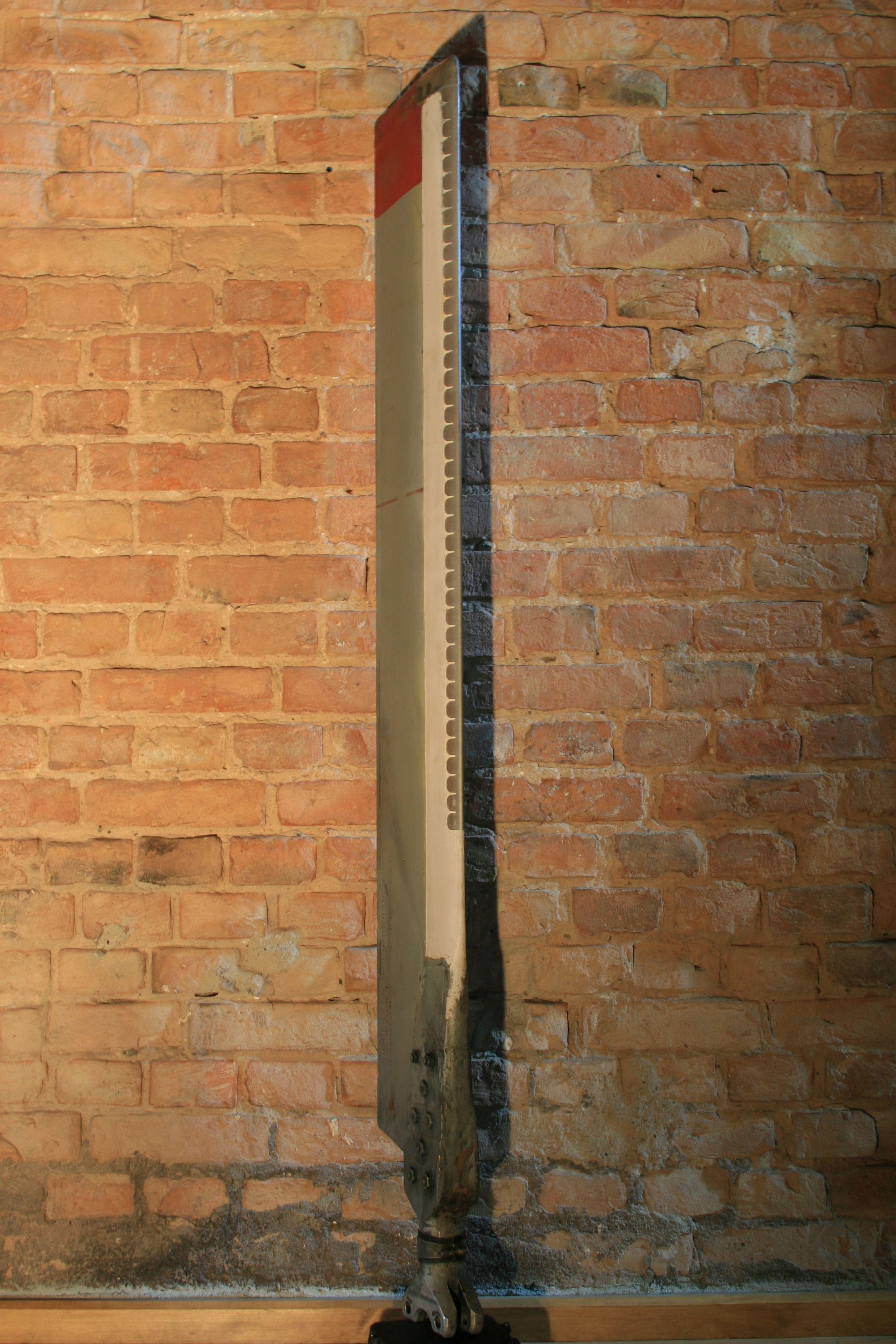 The original tail rotor of the Russian multipurpose helicopter MI 8. The production of this model began in the early 60's and it is the first generation of blades of this type used in the MI 8 model. Each specimen has its own individual serial