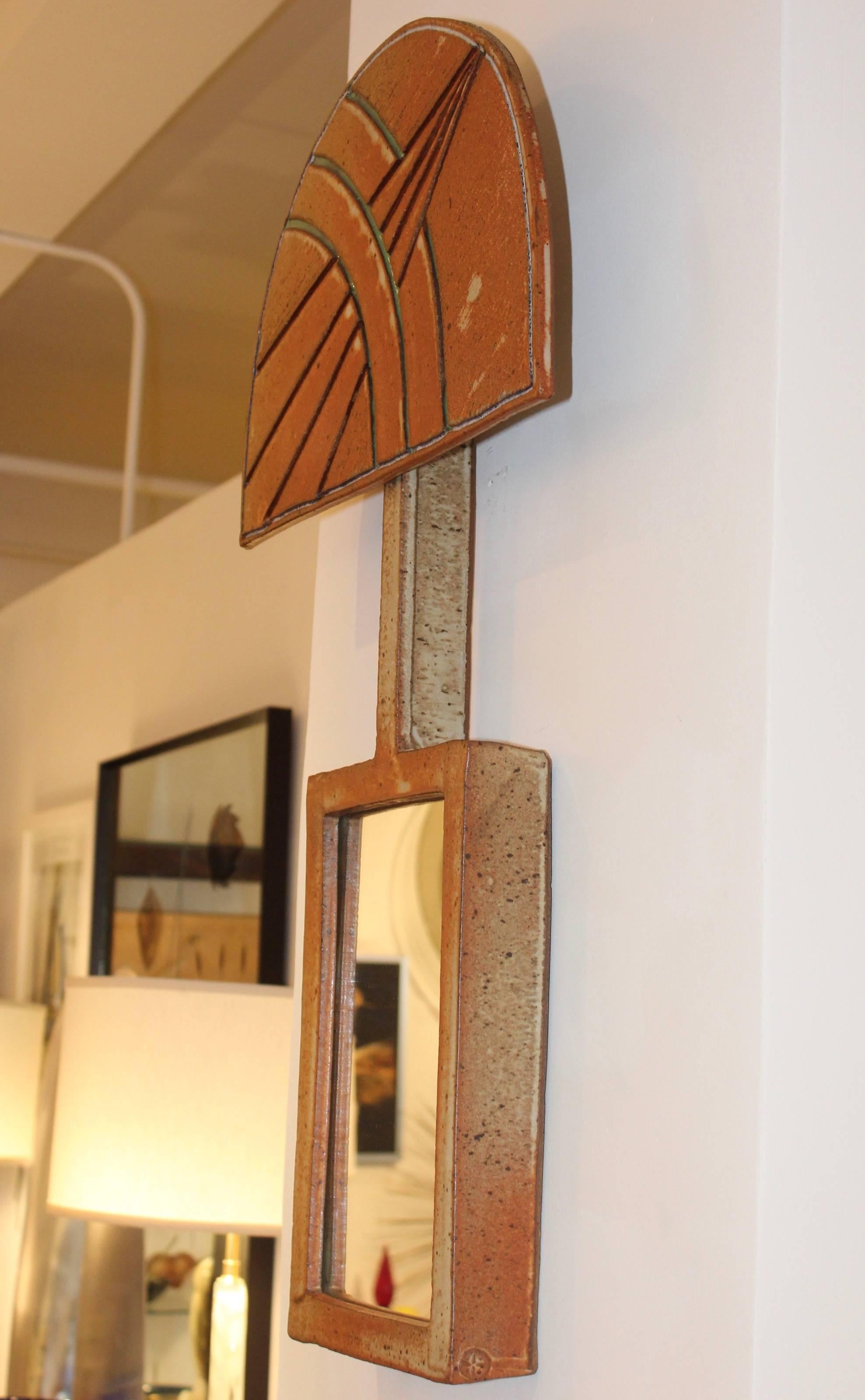 1960s Michael Cohen Pottery Mirror In Good Condition In New York, NY