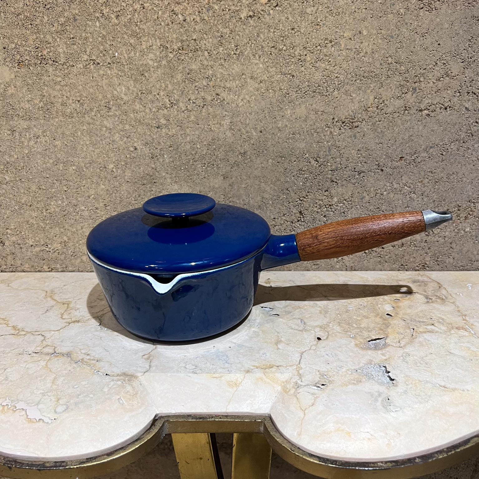 Mid-Century Modern 1960s Michael Lax Copco Blue Lidded Pot Saucepan Denmark For Sale