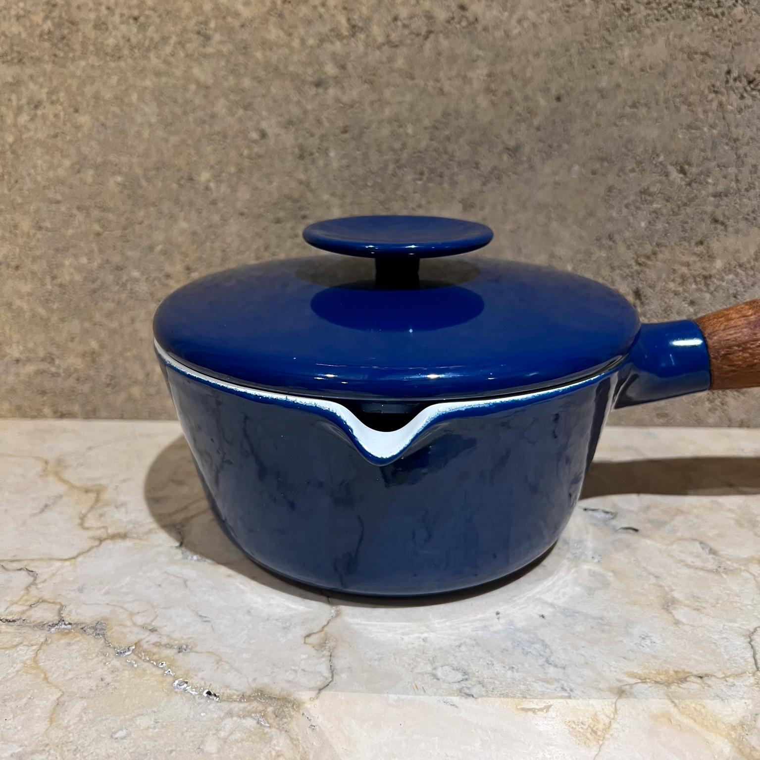 Mid-Century Modern 1960s Michael Lax Copco Blue Lidded Pot Saucepan Denmark For Sale