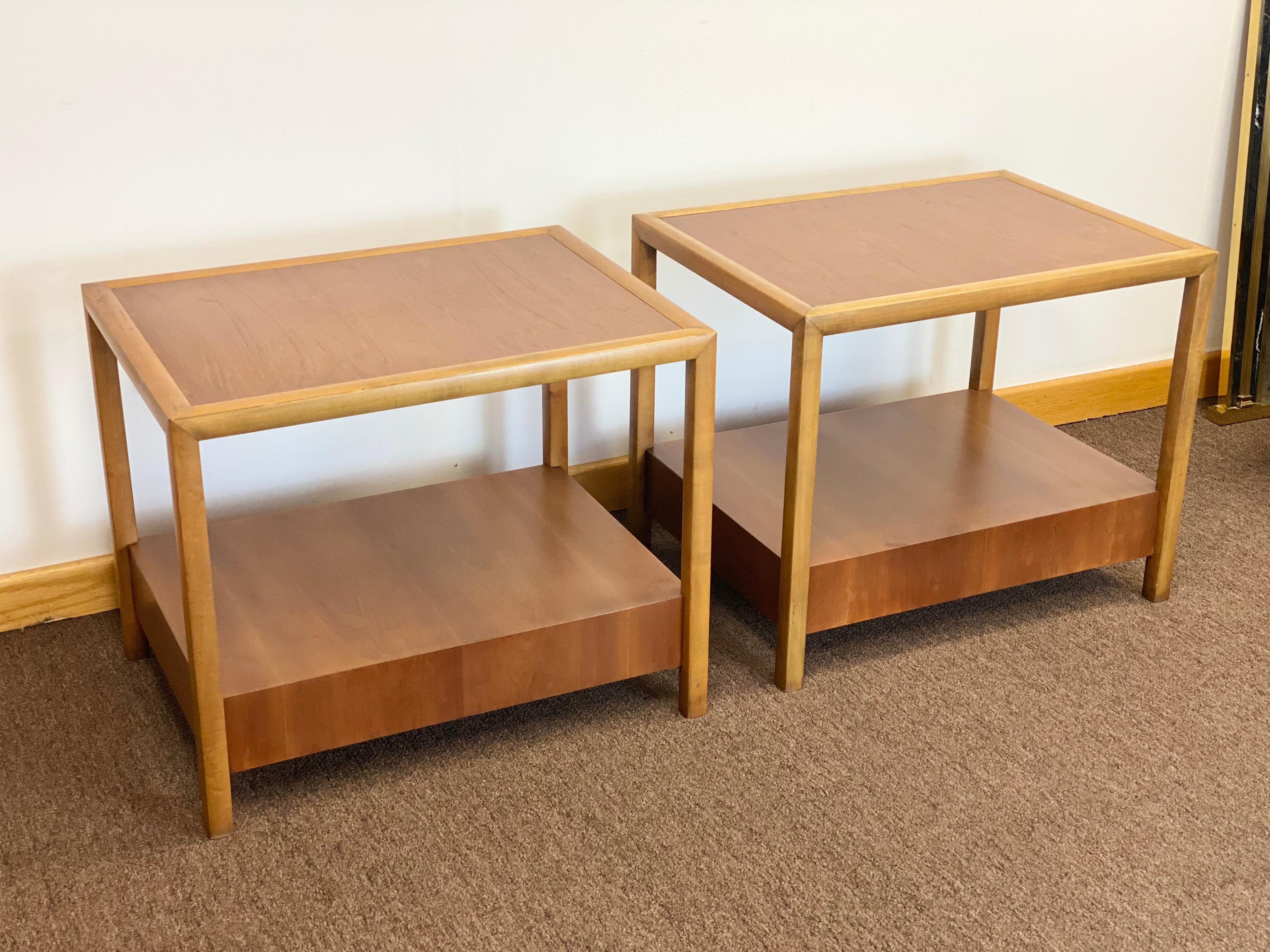 1960s Michael Taylor for Baker New World Collection Side Tables or Nightstands In Good Condition In Farmington Hills, MI