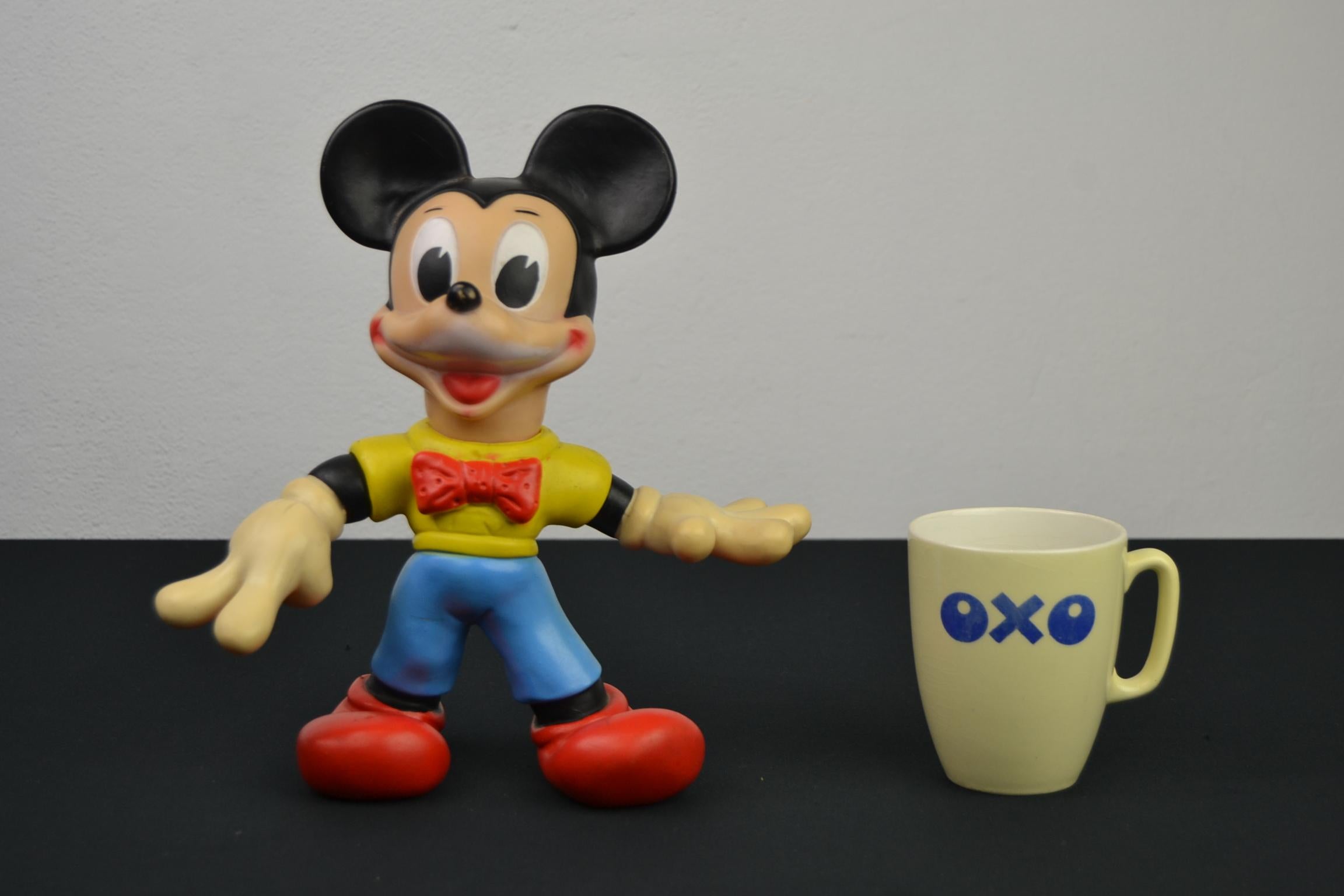 1960s Mickey Mouse Rubber Squeak Toy Doll Walt Disney Productions 8
