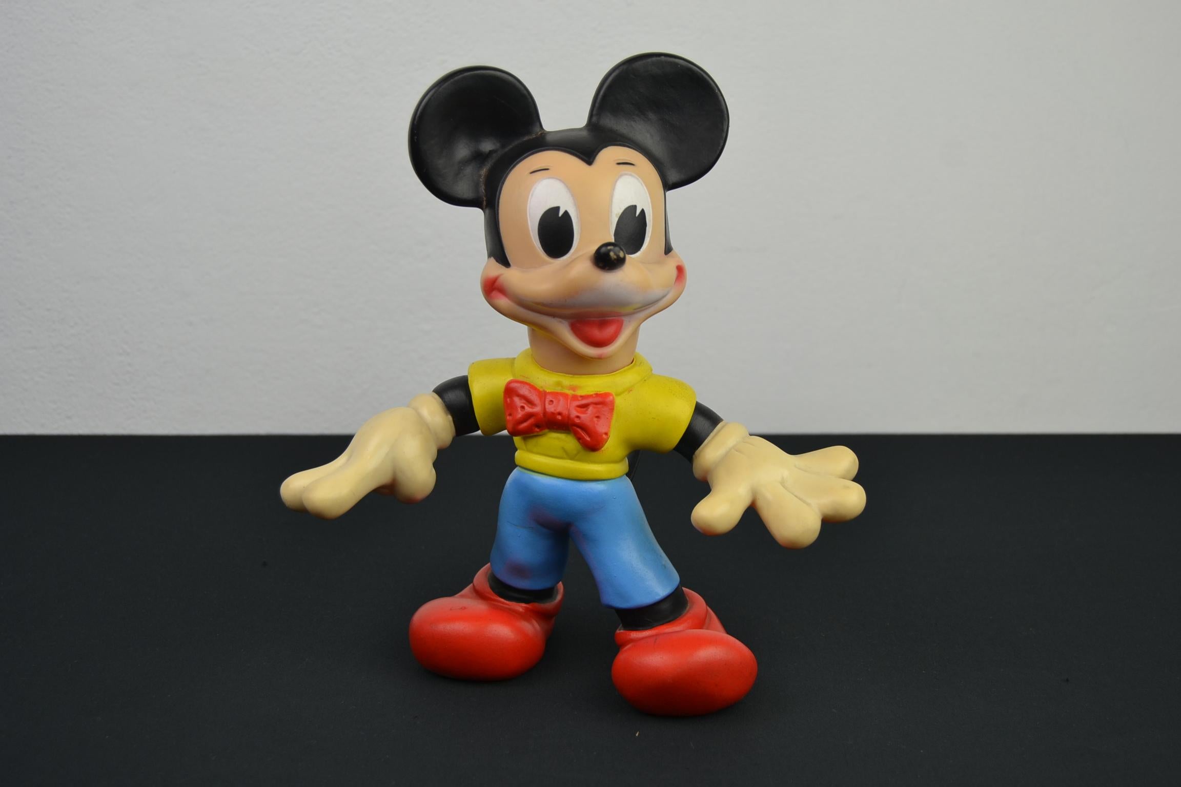 1960s Mickey Mouse Rubber Squeak Toy Doll Walt Disney Productions 9