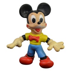 Vintage 1960s Mickey Mouse Rubber Squeak Toy Doll Walt Disney Productions