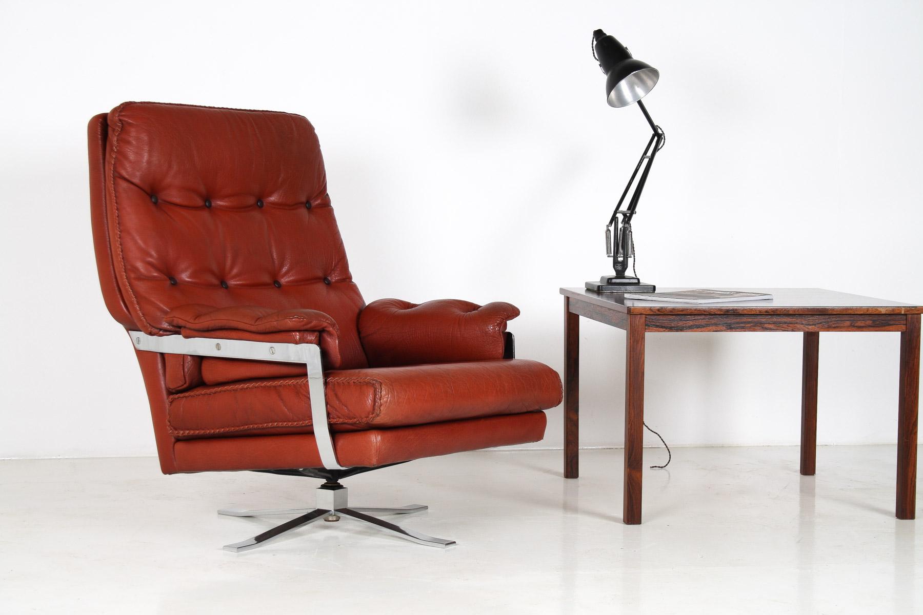 burnt orange reading chair
