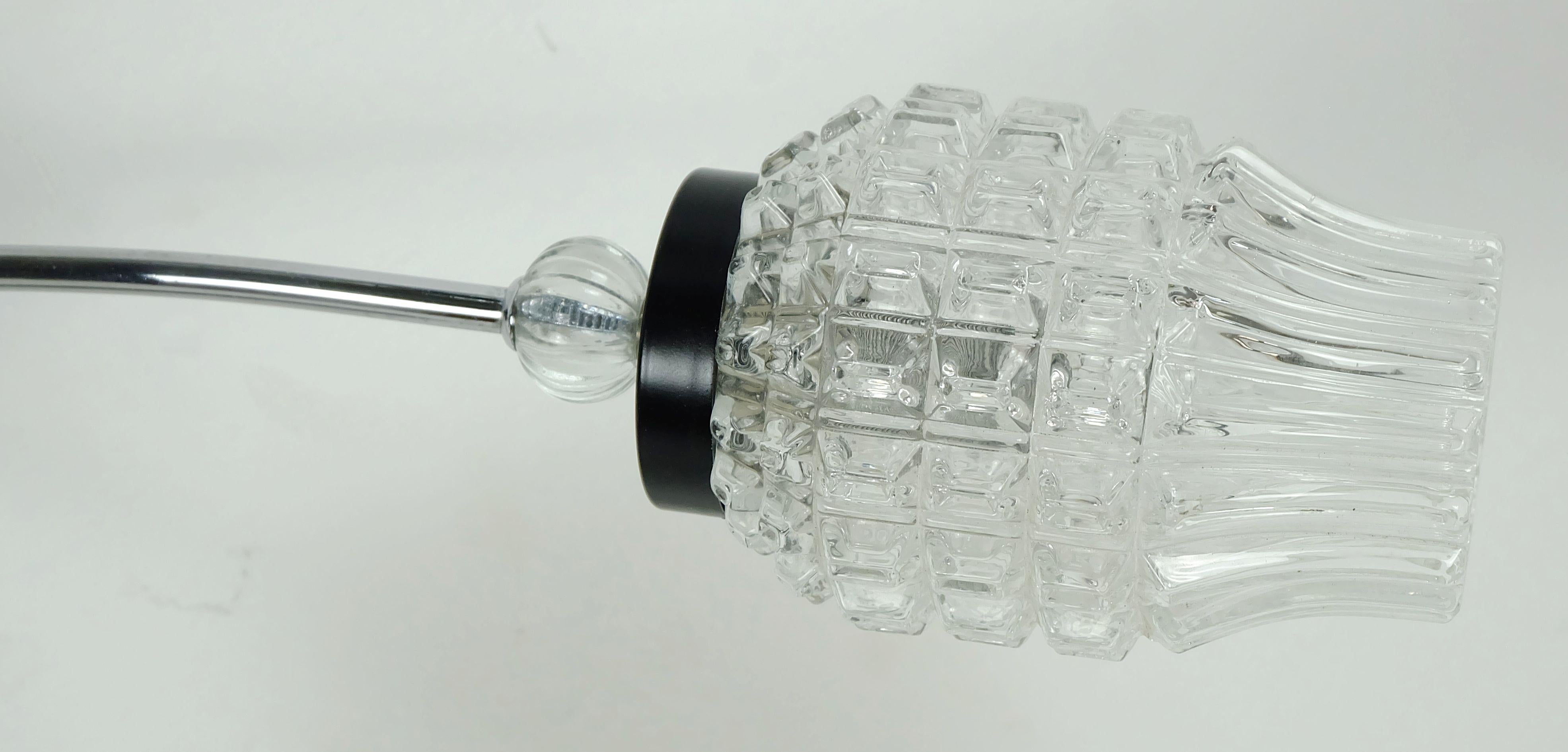 Mid-Century moderno Plafoniera a 5 luci Sputnik a metà del secolo scorso in metallo cromato e vetro in vendita