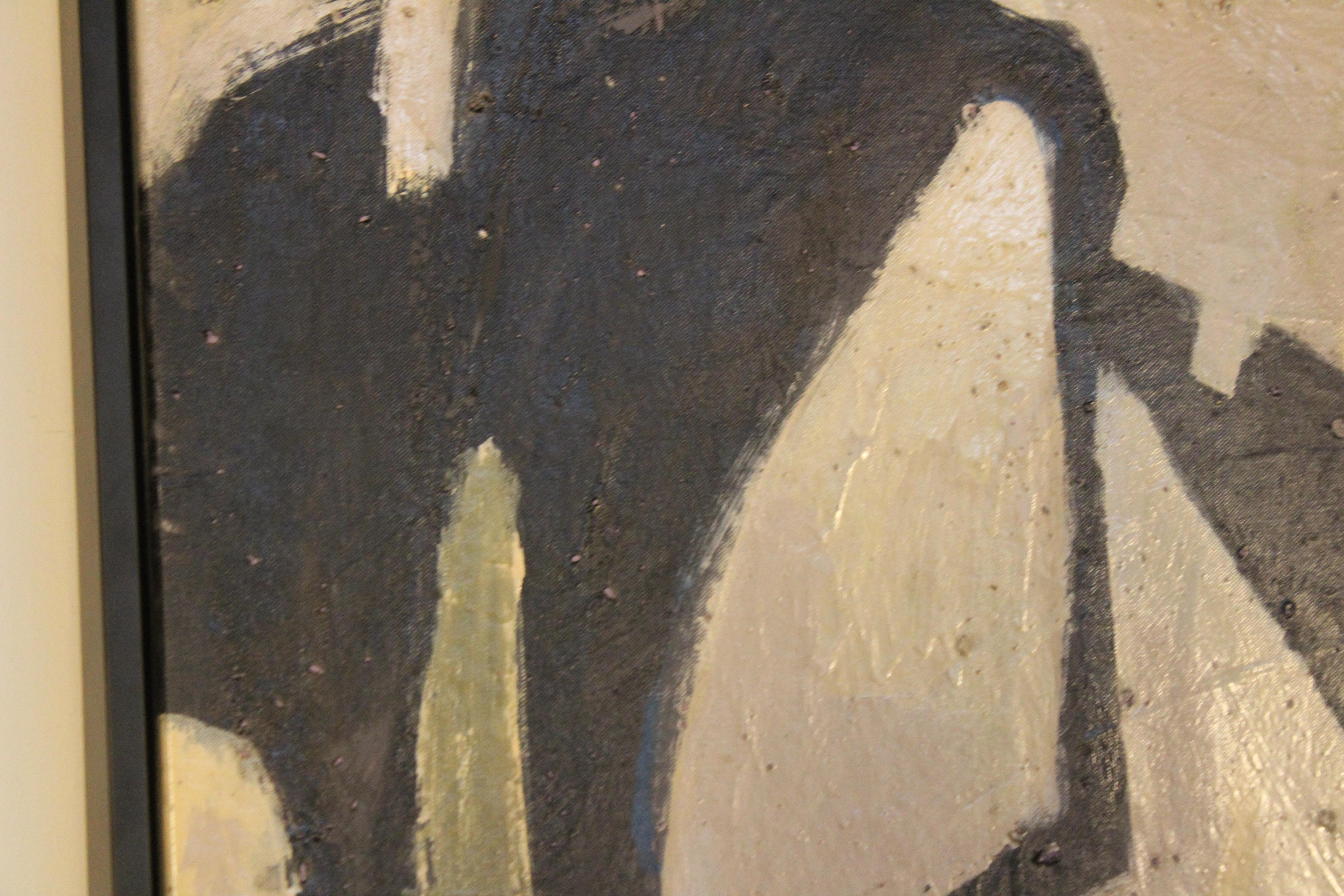 1960s Midcentury Abstract French Oil Painting 4